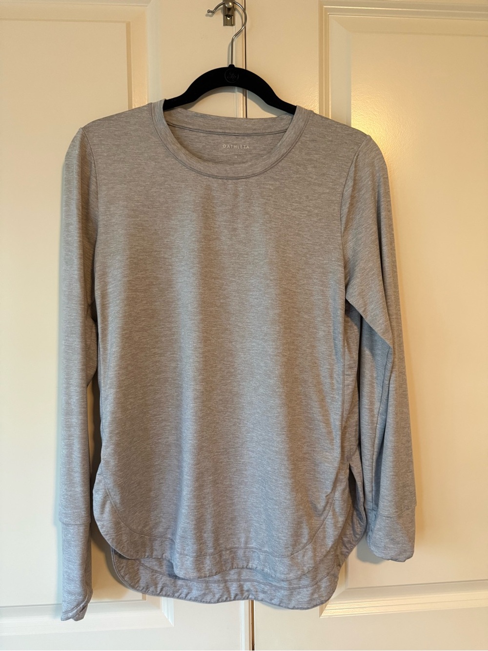 Athleta Gray Long Sleeve Crewneck Top